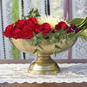De Metal de oro Pedestal compota florero - Product Image 1