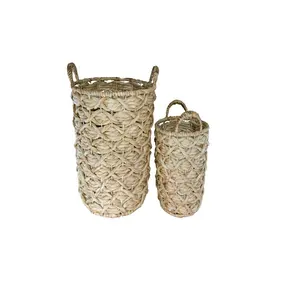 时尚天然面料高品质水葫芦篮海草洗衣储物篮，内胆高品质