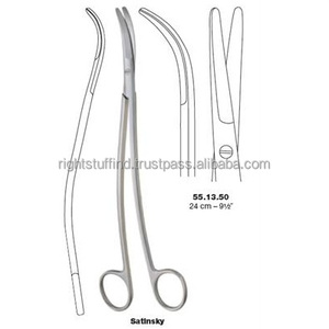 Tijeras Vasculares Satinsky, Instrumento Quirúrgico de Acero Inoxidable de Alta Calidad - Product Image 1