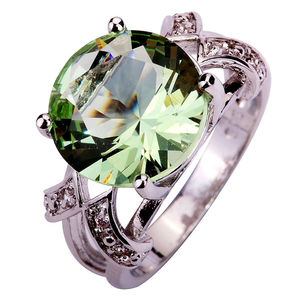 Bague en argent sterling 925 avec améthyste verte - Product Image 3