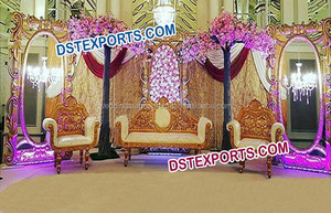 ตกแต่งเวทีงานแต่งงานสวยงาม เวทีงานแต่งงานพร้อมเสาโรมัน การจัดเวทีสไตล์ใหม่พร้อมฉากหลัง ตกแต่งงานอีเว้นท์แบบนิวยอร์ก - Product Image 3