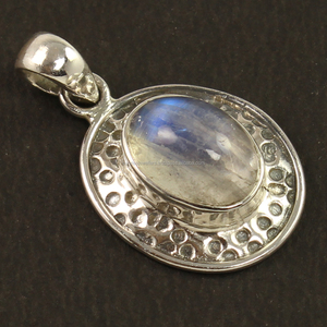 Formel professionnel Vintage Style 925 argent Sterling nouveau Solitaire pendentif naturel arc-en-ciel pierre de lune pierre précieuse Design Unique - Product Image 1