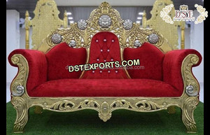 Indian Wedding Maharaja Sofa for <b>Sale</b> Wedding Royal Designer <b>Carving</b> Sofa Set Wedding Bride Groom Stylish King Sofa Indian Usa - Product Image 3