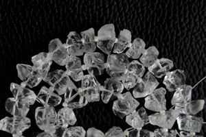 หินควอตซ์คริสตัลสีขาวธรรมชาติ,ลูกปัดดิบศูนย์ใสทำเครื่องประดับไม่มีสีไม่ขัด - Product Image 3