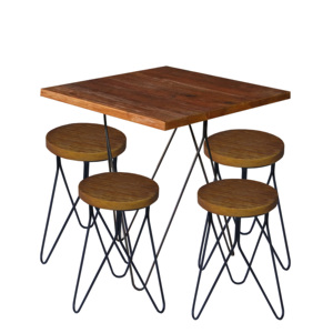 Ensemble de Table de Restaurant industriel en bois massif, meubles de Restaurant en métal - Product Image 1