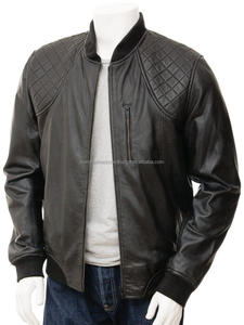 Chaqueta Bomber de Cuero Negra para Hombre, Diseño Nuevo, para Otoño e Invierno, Forro Personalizable - Product Image 3