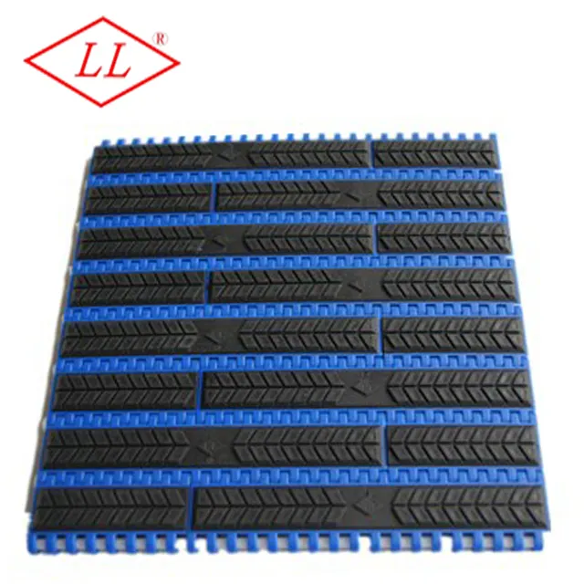 900 Series Flat Modular Plastic Conveyor Belt with Rubber Top for Transmission Applications