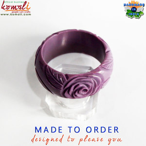Vintage <b>Inspired</b> Wholesale Flower Carved Bakelite Bangle <b>Bracelet</b> Jewellery - Product Image 6