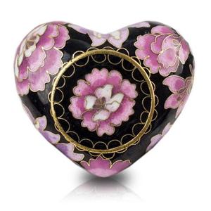 Classic Cloisonne Pink Heart with Stand and Velvet Box <b>Keepsake</b> Pets Cremation Urns <b>for</b> Funeral <b>Ashes</b> Metal Brass/Aluminum - Product Image 2