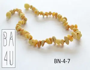 Bambino di Dentizione Collana di Ambra baltica Grezzo Mezza stile barocco perline Butterscotch di colore fatta dal Reale Naturale Ambra Baltica