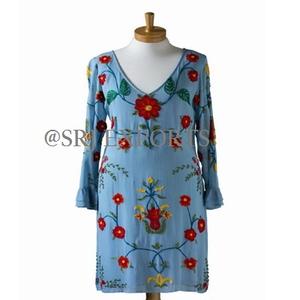 Vestido de fiesta clásico de manga larga, estilo Masterly, impresionante, forrado, gama alta, Banjara, Túnica con bordado Floral, trabajo - Product Image 1