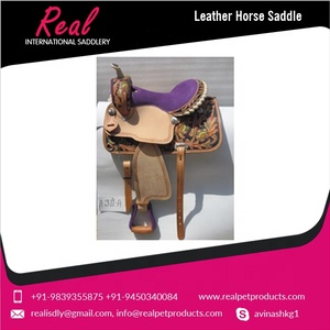 Selle de cheval western en cuir véritable faite à la main, ornements sculptés indiens, ferrures en laiton durables, meilleur prix pour les commandes en gros - Product Image 2