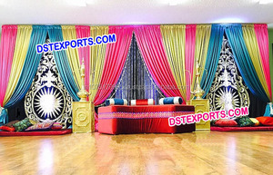 Boda musulmana brillante paraguas como telón de fondo de boda brillante bordado cortina de telón bordado a mano telón de fondo - Product Image 5