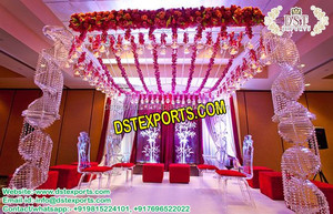 จักรพรรดิเสาสี่เสาคริสตัลตกแต่ง Mandap อินเดียแต่งงานคริสตัลติดตั้งเสา Mandap ฮินดู Mandaps แต่งงาน - Product Image 2