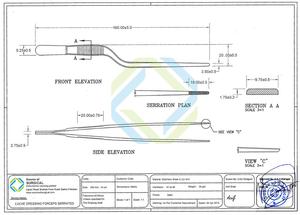 Lucae แหนบสแตนเลสคุณภาพสูง, คีมตกแต่งปลายหยัก14ซม. รูปดาบปลายปืน - Product Image 3