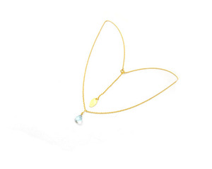 Blue Topaz Quartz 18K Gold Plated Brass <b>Oxidized</b> Fashionable Natural Multi Gemstone Handmade Necklace - Product Image 3