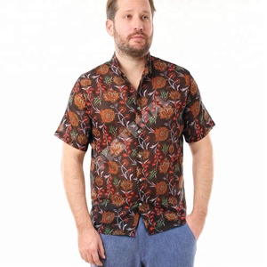 Elegant Design Vintage <b>Style</b> Wholesale <b>Turkish</b> <b>Shirt</b> With Patented Flower Pattern Short Sleeve and Stand Collar From %100 Cotton - Product Image 1