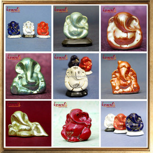 Estatua de cerámica de Ganesha para invitados, figuritas de tablero de instrumentos de murti idols, regalo de boda - Product Image 6