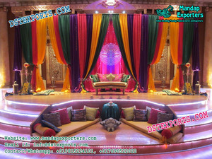 Impresionantes Cortinas de Fondo con Diseño Cruzado para Bodas Indias, Fabricante y Exportador de Cortinas de Fondo para Mandap en EE. UU. - Product Image 2