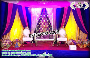 Sangeet-Decoración de escenario para eventos, conjunto de escenario de Sangeet de boda de diseño exclusivo - Product Image 5
