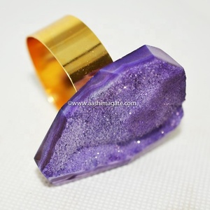 Nouvelle Arrivée Feng Shui Style Fantaisie Véritable Agate Serviette Anneau Pierre Précieuse Décoration de La Maison avec Mascotte Design - Product Image 1