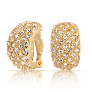 Pendiente de aro de oro de 14k con diamante Real redondo en oro blanco - Product Image 1