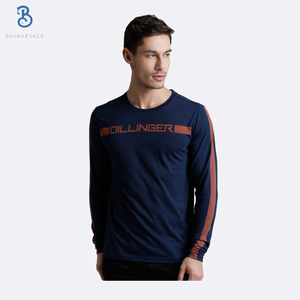 <b>Long</b> Sleeve Bangladesh Manufacturer Wholesale Quick Dry Custom Design High Quality Running Cotton Rubber Print Round Neck <b>Tshirt</b> - Product Image 3