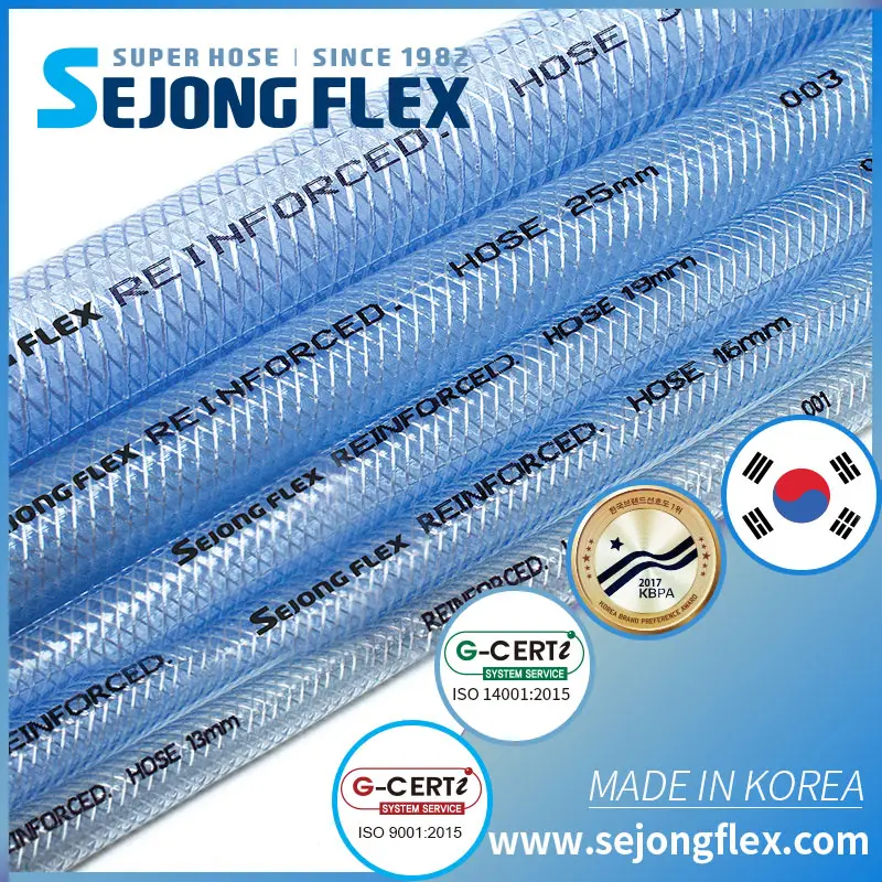 Braided Hose _ PVC Clear Braided Hose - Made In Korea Laying Pipes For Industrial Machines Light Flexible