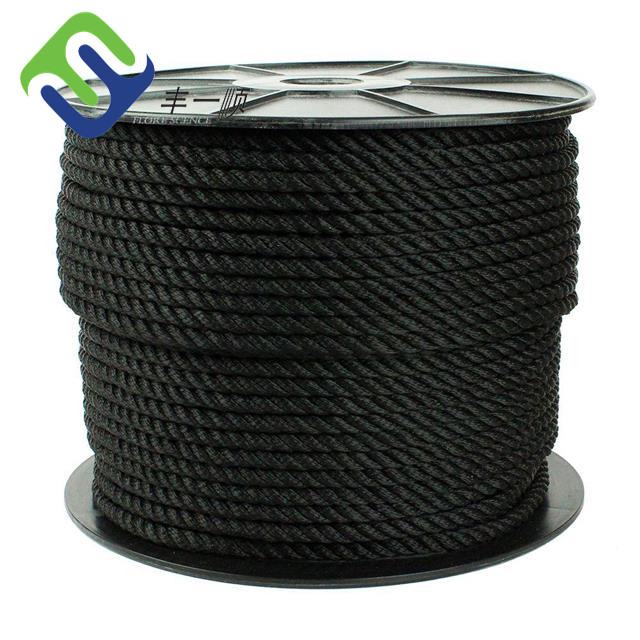 High Strength Black Twisted 3 Strand Nylon Rope 220m Coil 16mm
