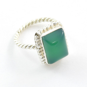925 plata esterlina verde ónix bisel ajuste moda nuevo diseño anillos joyería de plata eternidad vermeil anillo de mujer - Product Image 1