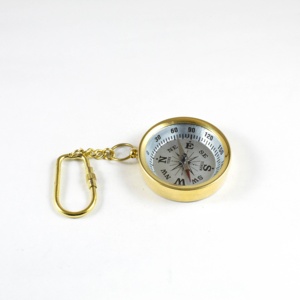 Customised Personalised Brass Metal Nautical Small Marine Dial <b>Compass</b> Keychain Corporate Gift with Loop Promotional Carabiners - Product Image 4