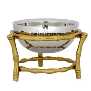 <b>Stainless</b> <b>Steel</b> and Aluminum Metal Round Shape Gold Plated <b>Bowl</b> Shinny Polish Highest Quality Decorative <b>Bowl</b> - Product Image 1