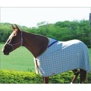 Manta de Verano para Caballo con Cuello, Diseño Australiano a Cuadros |   Manta Ligera, Transpirable y Estable para Exteriores - Product Image 3