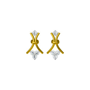Luxury Real Diamond Screw <b>Back</b> <b>Earrings</b> in Yellow Gold | Daily Wear Stud <b>Earrings</b> for Women Elegant Fine Jewelry Gift for Her - Product Image 1