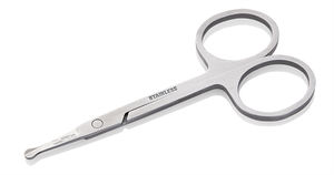 Ciseaux à sourcils finis gris en acier inoxydable ES-04 Outil essentiel pour ensemble de manucure et de pédicure - Product Image 4