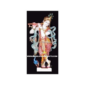 Estatua de Lord Krishna de pie en mármol de Makrana - Product Image 1