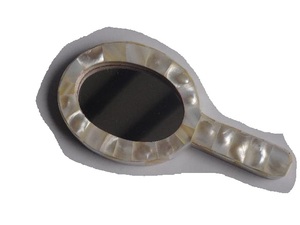 Espejo de mano con incrustaciones de perlas, para cosmética, para madre - Product Image 4