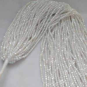 Perles rondes blanches 2-3mm, pièces, fabrication et approvisionnement de pierres, vente en gros - Product Image 2