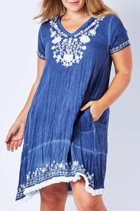 Túnica con dobladillo con flecos tradicional bordada, moda occidental, Mini túnica floral, estilo bohemio, campestre, mexicana, para verano - Product Image 4