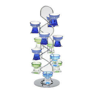 Estantes de exhibición de alambre de pie libre azul con taza de huevo de 12 piezas - Product Image 1