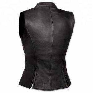 Las nuevas mujeres motocicleta chalecos de cuero modelo personalizado camisetas - Product Image 2