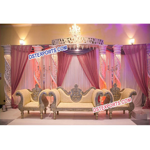 Escenario de decoración de eventos indio moderno elegante para bodas con material de fibra de vidrio de color y tamaño personalizado - Product Image 1