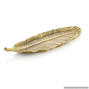 Plateau longue feuille d'or en métal de qualité supérieure organisateur d'ustensiles de cuisine plateau de service pour la fête de mariage et tous les événements plateau de service alimentaire - Product Image 1