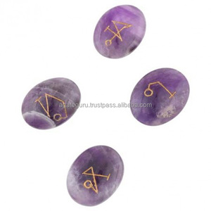 Venta al por mayor amatista arco Ángel grabado Reiki conjunto hecho a mano de La India - Product Image 1