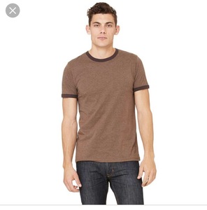 ออกแบบเสื้อยืดของคุณเอง Ringer รอบคอปุ่มเสื้อยืด - Product Image 3