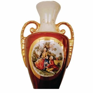 อุปกรณ์งานศพโรงงานหยก Cinerary Ma Xia สีแดงสไตล์จีนผู้ใหญ่รอบเซรามิกที่ระลึกขนาดเล็กโกศสำหรับมนุษย์ - Product Image 1