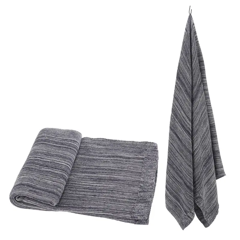 Wholesale high quality manufacture grey throw blanket Pure Cotton Knitted Throw cotton knit throw blanket