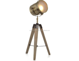 Industrial Metal Tripod Table <b>Lamp</b> Home Decor <b>Vintage</b> Handmade Silver Calvin Handicraft - Product Image 3