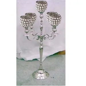 Handmade <b>Silver</b> with Pearl round Globes CanDELRARA Wedding Party Christmas Decorative Candle Holders Other Candle Jars <b>Lanterns</b> - Product Image 1