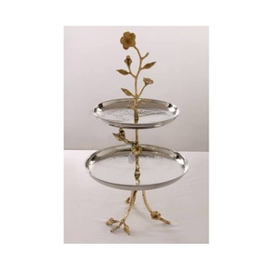 Elegant Cake Stand With Brass and Aluminum Rose Petal Top Kitchenware Tool High Sale Wedding Birthday Party <b>Resin</b> Epoxy <b>Mold</b> - Product Image 1